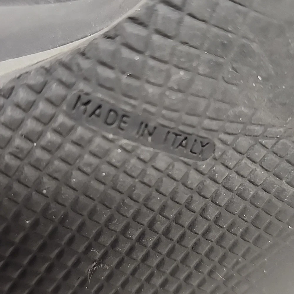 Prada black square toe lace up mens leather sneakers.  Made in Italy.  Quality. - Picture 8 of 12